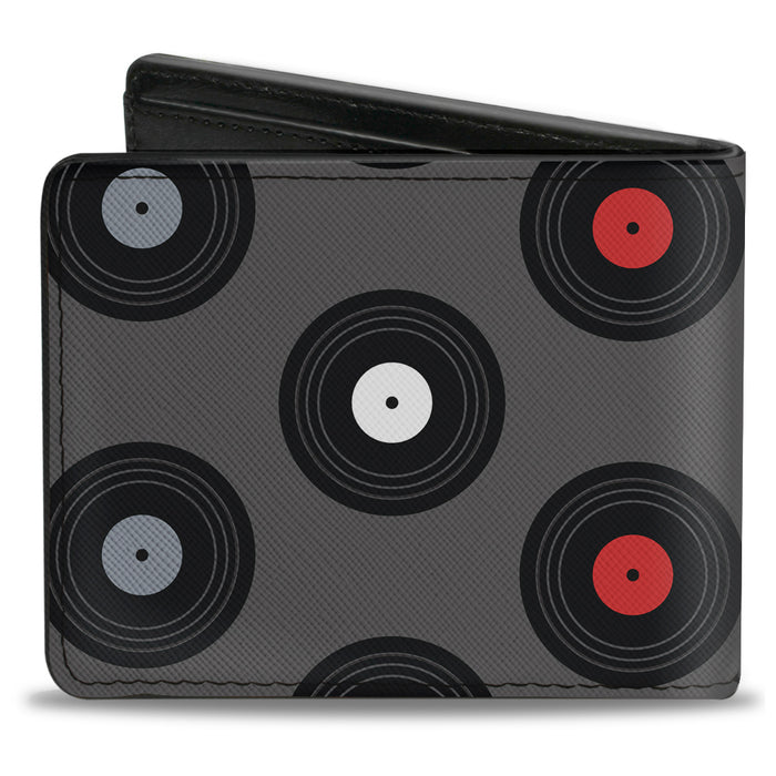 Bi-Fold Wallet - Vinyl Records Gray Black Red Blue White Bi-Fold Wallets Buckle-Down   