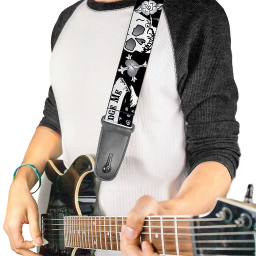 Guitar Strap - Only God Can Judge Me Black White Guitar Straps Buckle-Down   