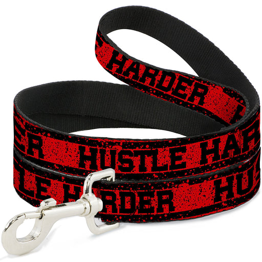Dog Leash - HUSTLE HARDER/Stripes Weathered Red/Black Dog Leashes Buckle-Down   