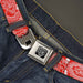 BD Wings Logo CLOSE-UP Full Color Black Silver Seatbelt Belt - Bandana/Skulls Red/White Webbing Seatbelt Belts Buckle-Down   