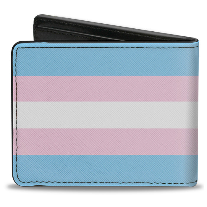 Bi-Fold Wallet - Flag Transgender Baby Blue Baby Pink White Bi-Fold Wallets Buckle-Down   