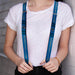 Suspenders - 1.0" - RAVENCLAW Badge 2-Stripe Blue Black Gray Suspenders The Wizarding World of Harry Potter   