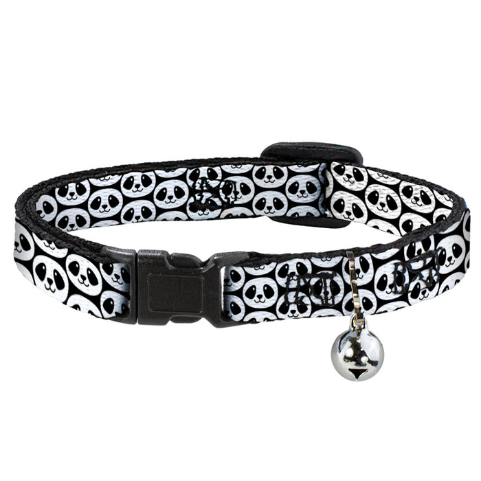 Cat Collar Breakaway - Smiling Panda Repeat Black White Breakaway Cat Collars Buckle-Down   