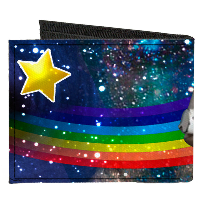 Canvas Bi-Fold Wallet - Astronaut Cats in Space Rainbows Stars Canvas Bi-Fold Wallets Buckle-Down   