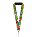 Lanyard - 1.0" - Classic TMNT Action Poses Action Bubbles Dots Blues Lanyards Nickelodeon   
