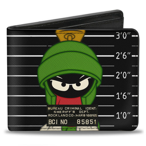 Bi-Fold Wallet - Marvin the Martian ROCKLAND CO Mug Shot Black White Bi-Fold Wallets Looney Tunes   