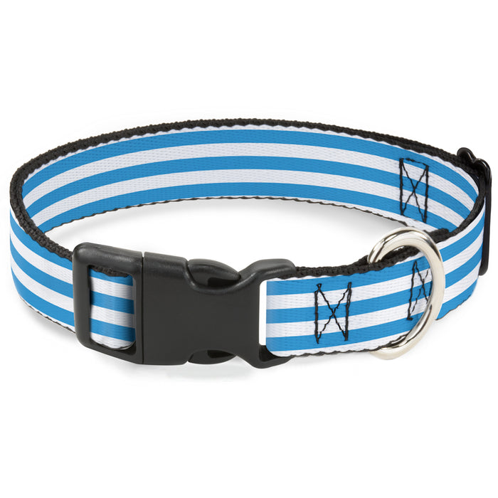 Plastic Clip Collar - Triple Stripe White/Blue Plastic Clip Collars Buckle-Down   