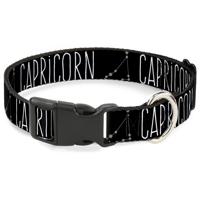 Plastic Clip Collar - Zodiac CAPRICORN/Constellation Black/White Plastic Clip Collars Buckle-Down   