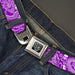 BD Wings Logo CLOSE-UP Full Color Black Silver Seatbelt Belt - Bandana/Skulls Purple/White Webbing Seatbelt Belts Buckle-Down   