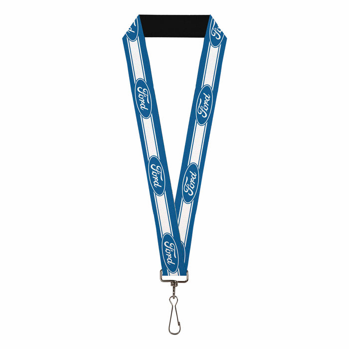 Lanyard - 1.0" - Ford Oval 5-Stripe Blue White Lanyards Ford   