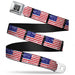 BD Wings Logo CLOSE-UP Full Color Black Silver Seatbelt Belt - United States Flags Weathered/Black Webbing Seatbelt Belts Buckle-Down   