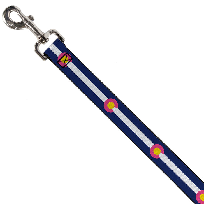 Dog Leash - Colorado Flags6 Repeat Blue/White/Pink/Yellow Dog Leashes Buckle-Down   