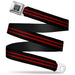 BD Wings Logo CLOSE-UP Full Color Black Silver Seatbelt Belt - Stripe Black/Red Webbing Seatbelt Belts Buckle-Down   