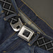 BD Wings Logo CLOSE-UP Black/Silver Seatbelt Belt - Buffalo Plaid X Charcoal/Black/Gray Webbing Seatbelt Belts Buckle-Down   