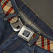 BD Wings Logo CLOSE-UP Full Color Black Silver Seatbelt Belt - Americana Plaid X Webbing Seatbelt Belts Buckle-Down   