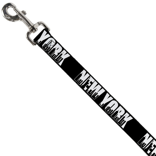 Dog Leash - NEW YORK Bold/Skyline Silhouette Black/White/Black Dog Leashes Buckle-Down   