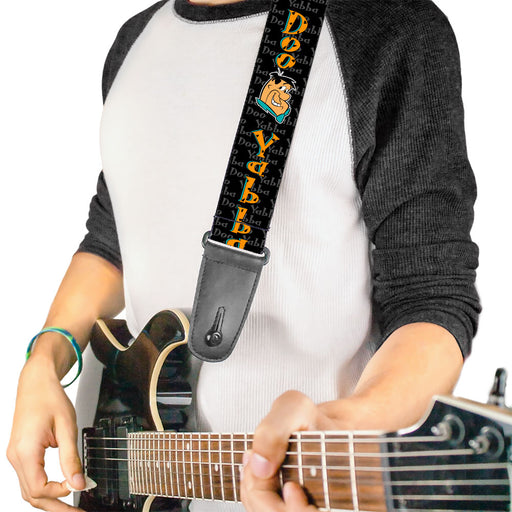 Guitar Strap - Fred Face Pose YABBA DABBA DOO Black Gray Orange Guitar Straps The Flintstones   