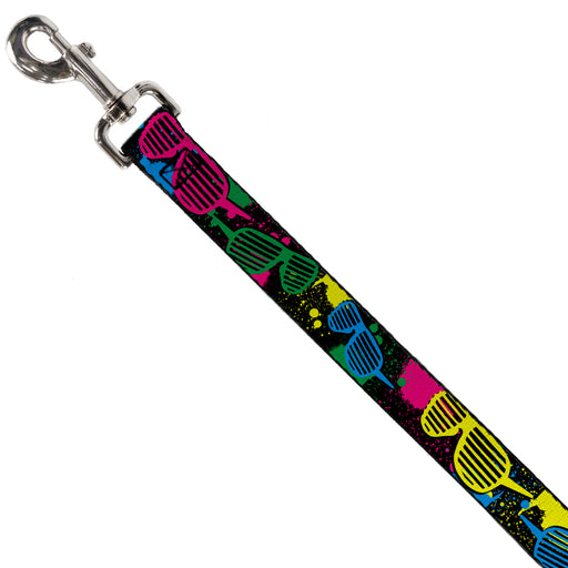 Dog Leash - Eighties Shades Splatter Black/Neon Dog Leashes Buckle-Down   