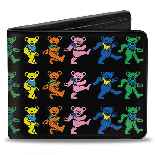 Bi-Fold Wallet - Dancing Bears Black Multi Color Bi-Fold Wallets Grateful Dead   