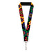 Lanyard - 1.0" - Psychedelic Daisies Black Multi Color Lanyards Buckle-Down   
