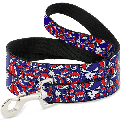 Dog Leash - Steal Your Face Stacked Red/White/Blue Dog Leashes Grateful Dead   