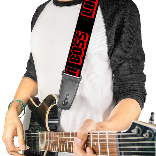 Guitar Strap - LIKE A BOSS Black Red Guitar Straps Buckle-Down   