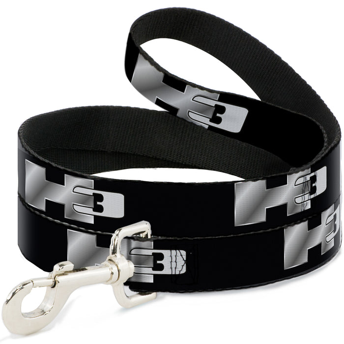 Dog Leash - H3 Black/Silver Logo REPEAT Dog Leashes GM General Motors   