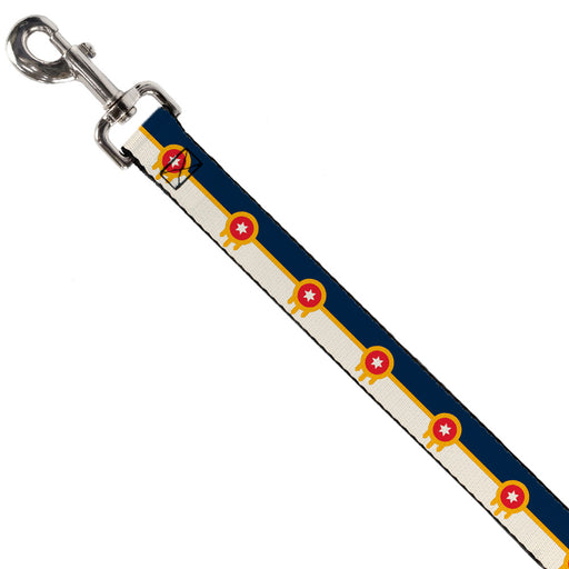 Dog Leash - Tulsa Oklahoma City Flag Navy Blue/Gold/Red/Beige Dog Leashes Buckle-Down   