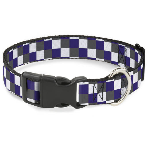 Plastic Clip Collar - Checker Gray/Purple/White Plastic Clip Collars Buckle-Down   