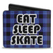 Bi-Fold Wallet - EAT SLEEP SKATE Buffalo Plaid Blue Bi-Fold Wallets Buckle-Down   