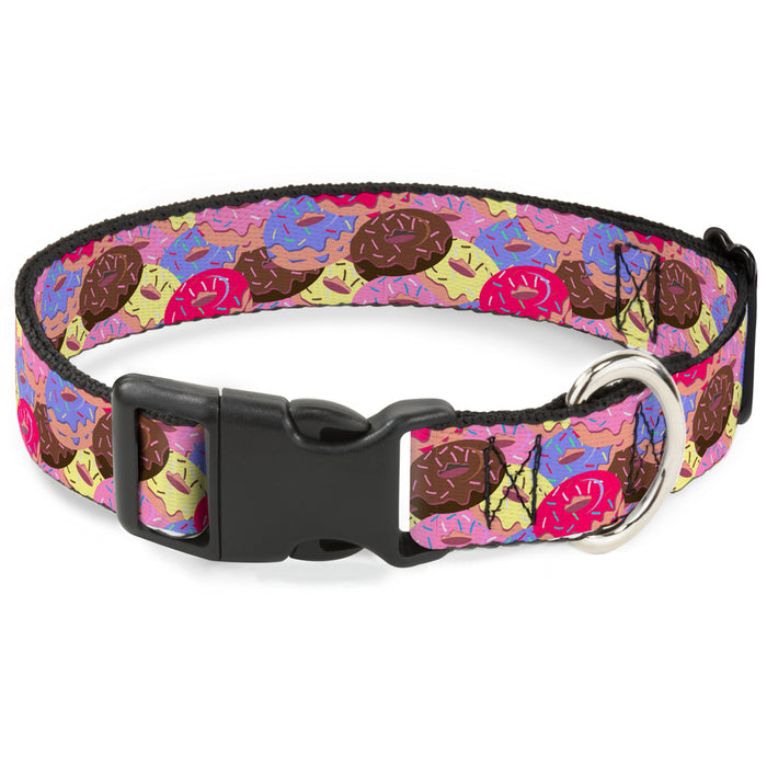 Plastic Clip Collar - Sprinkle Donuts Stacked Multi Color Plastic Clip Collars Buckle-Down   