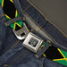BD Wings Logo CLOSE-UP Full Color Black Silver Seatbelt Belt - Jamaica Flags Webbing Seatbelt Belts Buckle-Down   