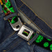 Classic TMNT Logo Full Color Seatbelt Belt - Classic TMNT Turtles Pose11 & Splinter NINJAS IN TRAINING Black/Green Webbing Seatbelt Belts Nickelodeon   