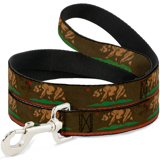 Dog Leash - California Flag Weathered Browns Dog Leashes Buckle-Down   