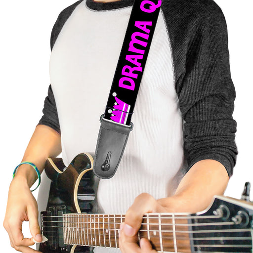 Guitar Strap - DRAMA QUEEN Black Fuchsia Guitar Straps Buckle-Down   