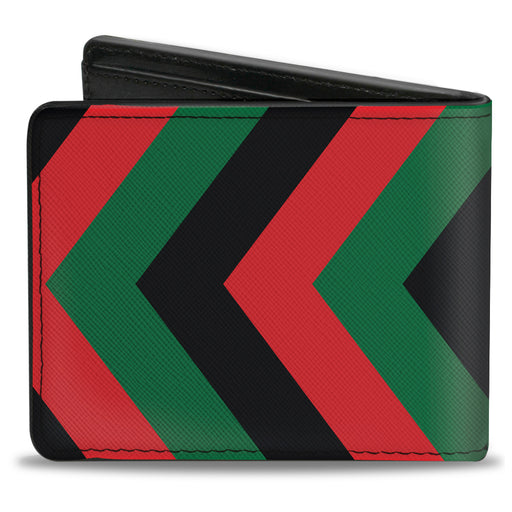 Bi-Fold Wallet - Chevron Green Black Red Bi-Fold Wallets Buckle-Down   