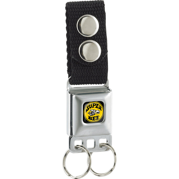 Keychain - SUPER BEE Logo Full Color Black Yellow White - Black Keychains Super Bee   
