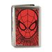 ULTIMATE SPIDER-MAN Business Card Holder - LARGE - Spider-Man Face CLOSE-UP Spiderweb Sketch FCG Red Black Metal ID Cases Marvel Comics   