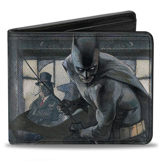 Bi-Fold Wallet - The Dark Knight Annual #1 Cover Pose Batman Action Mad Hatter Scarecrow Penguin in Windows Bi-Fold Wallets DC Comics   