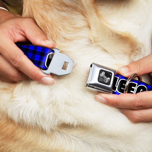 Dog Bone Seatbelt Buckle Collar - EAT SLEEP SKATE Buffalo Plaid Blue Seatbelt Buckle Collars Buckle-Down   