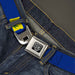 BD Wings Logo CLOSE-UP Full Color Black Silver Seatbelt Belt - Oregon State Silhouette/Marijuana Leaf Blue/Yellow/Green Webbing Seatbelt Belts Buckle-Down   