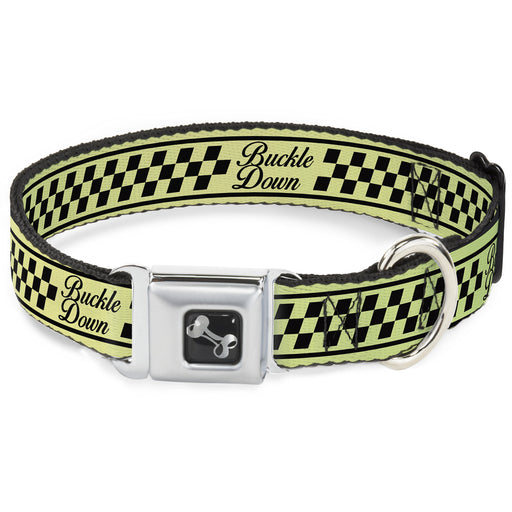 Dog Bone Seatbelt Buckle Collar - Buckle-Down Cab Stripe Green/Yellow Fade Seatbelt Buckle Collars Buckle-Down   