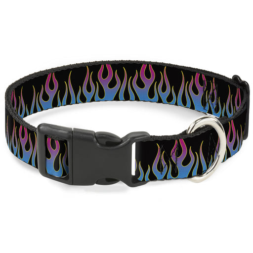 Plastic Clip Collar - Flames Black/Blue/Pink Plastic Clip Collars Buckle-Down   