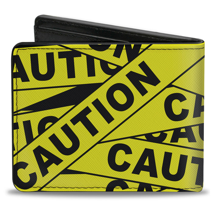 Bi-Fold Wallet - CAUTION Yellow Black Bi-Fold Wallets Buckle-Down   