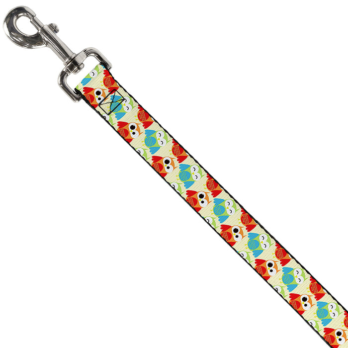 Dog Leash - Owl Eyes Yellow/Reds/Blues Dog Leashes Buckle-Down   