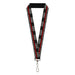 Lanyard - 1.0" - Thin Red Line Flag Weathered Black Gray Red Lanyards Buckle-Down   