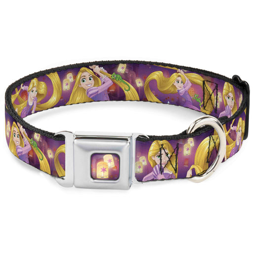 Tangled Lights Light Full Color Purple/Gold Seatbelt Buckle Collar - Rapunzel 4-Tangled Poses/Pascal/Lights Light Purples Seatbelt Buckle Collars Disney   