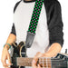 Guitar Strap - Mini Checker Black Gray 3 Green Guitar Straps Buckle-Down   