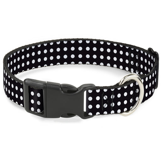 Plastic Clip Collar - Micro Polka Dots Black/White Plastic Clip Collars Buckle-Down   