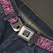 BD Wings Logo CLOSE-UP Full Color Black Silver Seatbelt Belt - Zebra 2 Baby Pink Webbing Seatbelt Belts Buckle-Down   